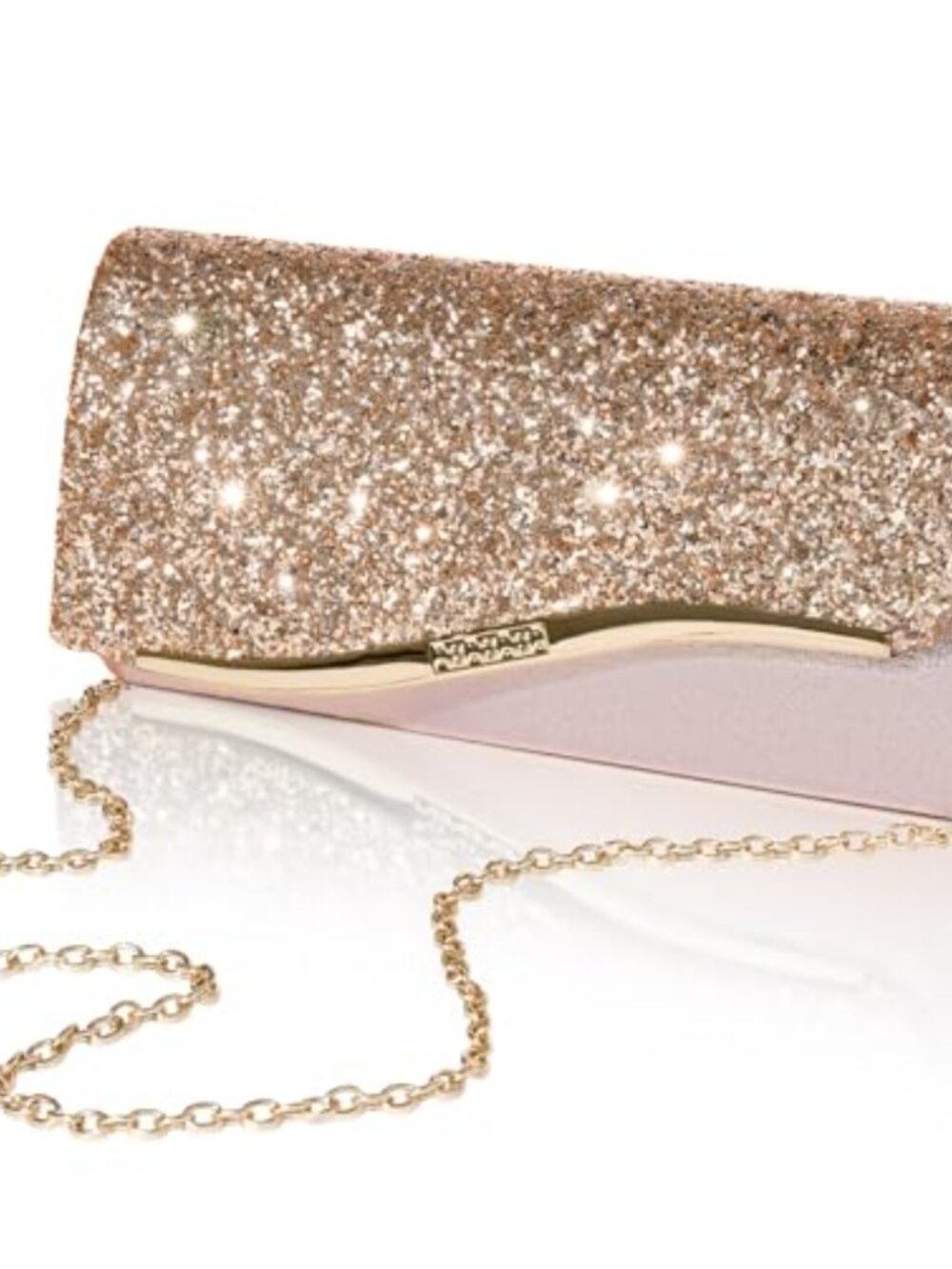 Glitter Sequin Evening Clutch Purse Detachable Chain Crossbody Formal Bag
